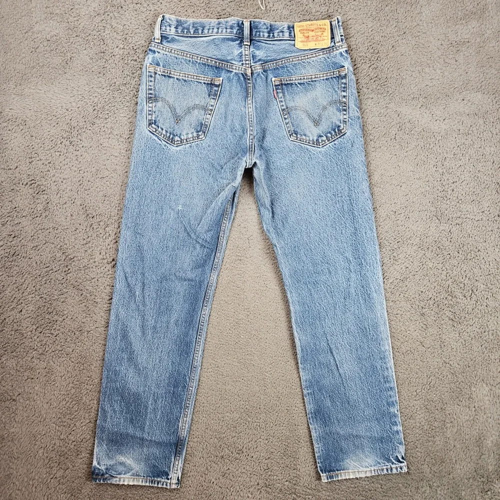 Levis 505 Regular Fit Mens Jeans 34x32 Medium Wash Blue Straight Leg Denim